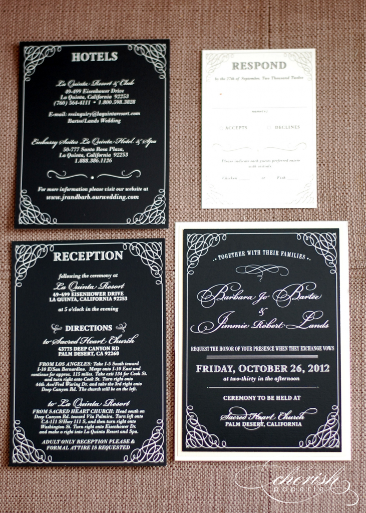 Black and White Wedding Invitation