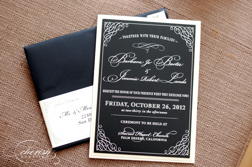 Black and White Wedding Invitation