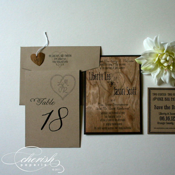 rustic wedding stationery