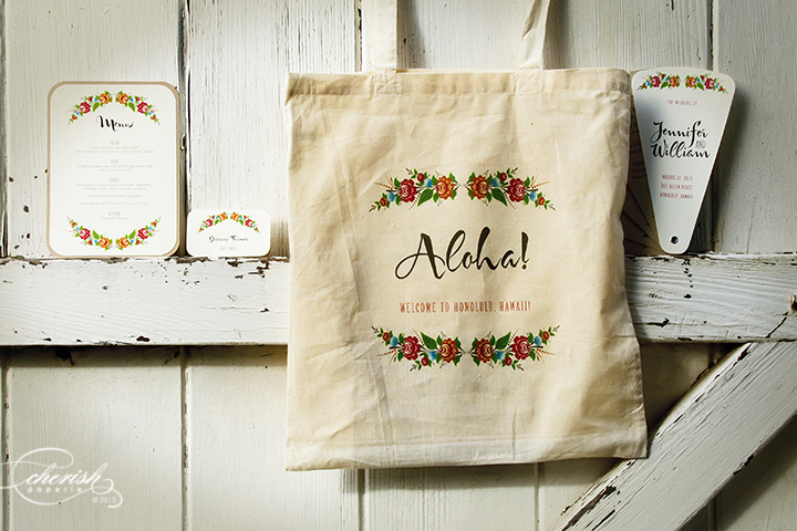 Welcome Tote Bags for Weddings - bohemian theme