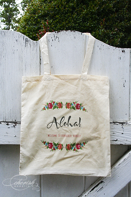 Welcome Tote Bags for Weddings - bohemian theme