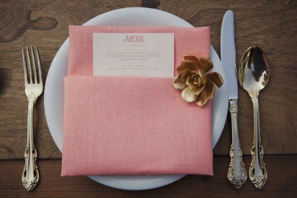 Vintage Peach Wedding Menu