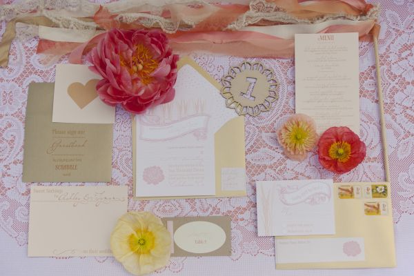 Vintage Peach Wedding Stationery