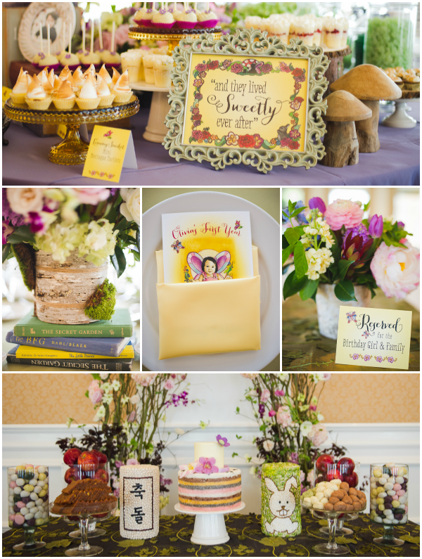 fairy tale first birthday party decor