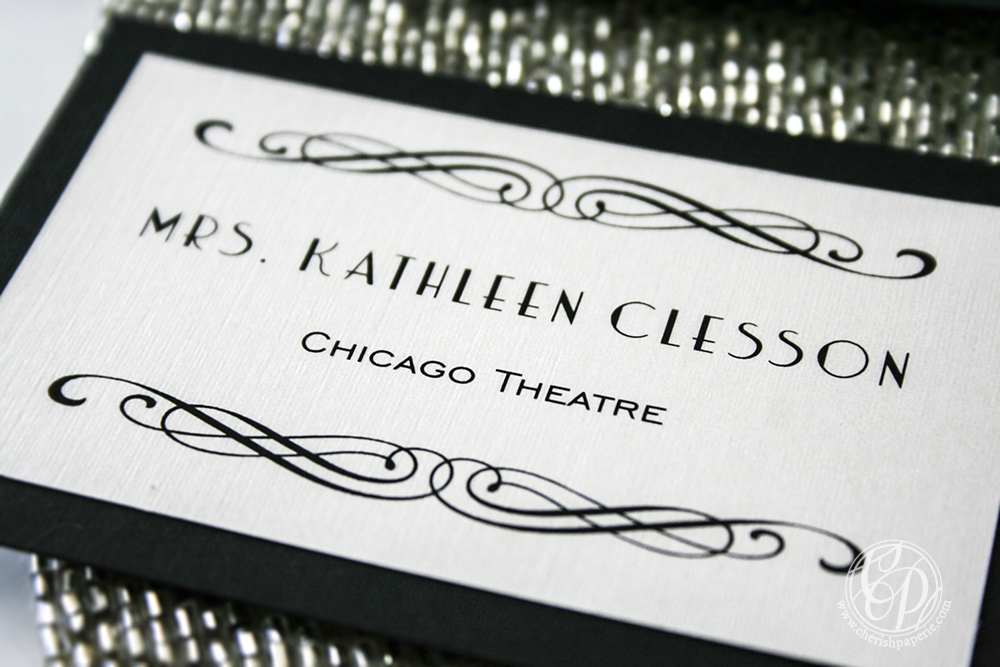 Cherish Paperie, Hollywood Glam, vintage wedding, twenties wedding, twenties, roarin twenties, chicago, black and white, red