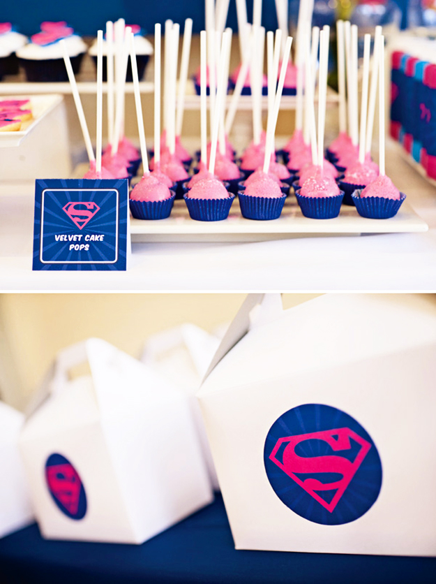 super hero; supergirl; supergirl party; superhero birthday party; superhero party; pink superman party; superman party; pink and blue